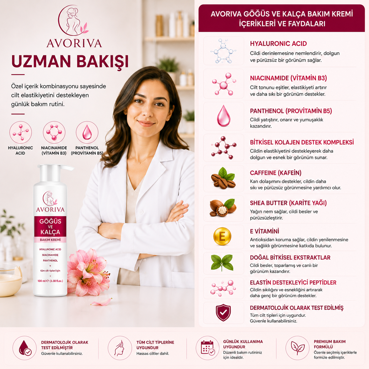 AVORIVA Göğüs ve Kalça Bakım Kremi